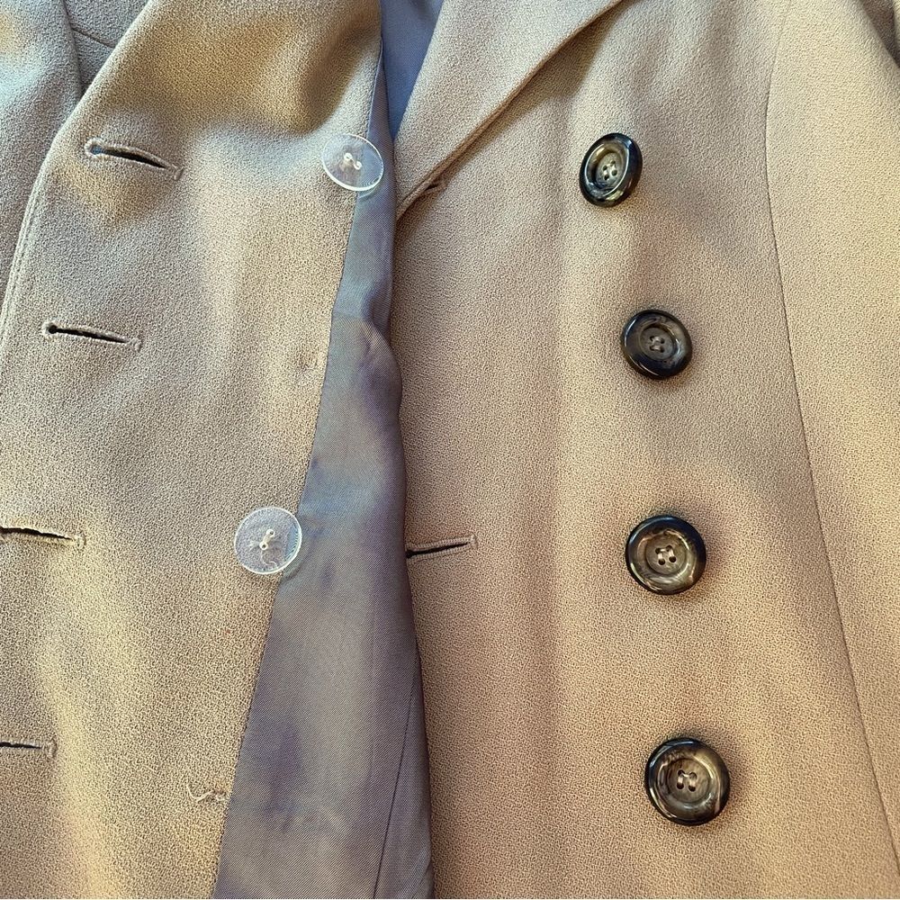 Express Tailleur Camel Wool Blend Double Breasted… - image 4